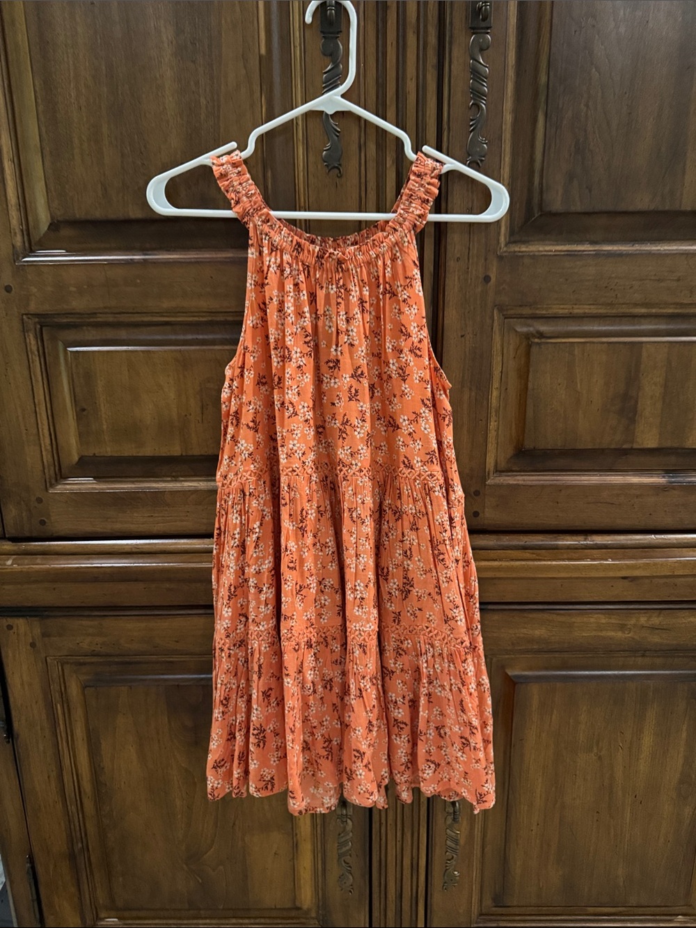 NWT Bila-77 Orange Floral Tiered Sundress - XS